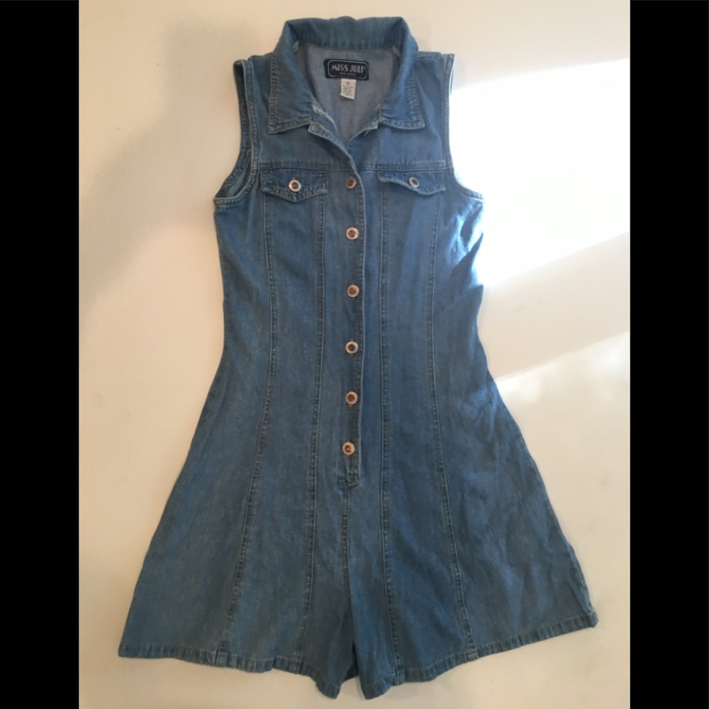 Vintage Denim Romper - Shorts